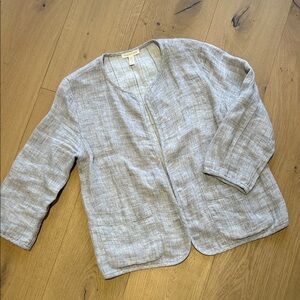 Eileen Fisher Spring/Summer Linen Gray Blazer